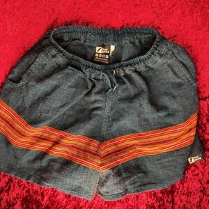 Feel Good Rugged Adventure Shorts Mens Multi Horizontal Striped Drawstring Waist